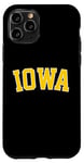 Coque pour iPhone 11 Pro Retro Iowa Tee Vintage Iowa Gold Iowa Throwback T-shirt noir