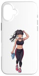 Coque pour iPhone 16 Plus Anime et manga Style Fille portant des vêtements de sport