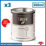 3 x Paint Factory White Radiator Gloss Paint Interior Exterior Fast Drying 300ml