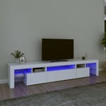 TV-taso LED-valoilla valkoinen 215x36,5x40 cm