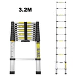 Tolletour - Echelle Télescopique 3.2M Silber Échelle pliante télescopique pliable extensible Échelle droite simple charge max. 150 kg