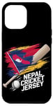 Coque pour iPhone 15 Pro Max Maillot de cricket du Népal 2024 Drapeau du Népal