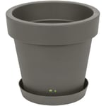 Pot De Fleur Rond Cache Pot 35 X 32 Cm En Plastique Gris Pot De Plantes Pot D?Intérieur Et D?Extérieur