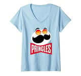 Womens Pringles Groovy Retro 60s Popstar Mr P V-Neck T-Shirt