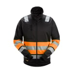 Snickers Workwear Varseljacka med hellång dragkedja, klass 1 - Svart/Varsel orange - XL