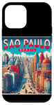 Coque pour iPhone 12 mini Sao Paulo Souvenirs Brésil Voyage Vintage Retro City Skyline