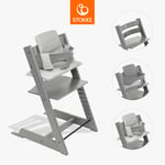 STOKKE® Tripp Trapp® barnstol bok Storm Grey inkl. dyna Grey och Baby Set V2 Storm Grey