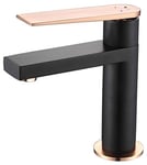 Essebagno 9013109 Allure mitigeur lavabo bas noir et or rose