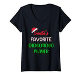 Womens Santas Favorite Didgeridoo Player Gift didgeridoo Christmas V-Neck T-Shirt