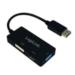 LogiLink CV0109 Adaptateur DisplayPort vers DVI/HDMI/VGA 4K Noir