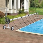 [en.casa] - Enrouleur pour bâche de piscine Amorgo à longueur réglable 300-630 cm