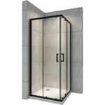 Cabine de douche 90 x 90 cm H 190 cm porte coulissante verre transparent