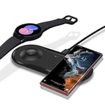 Wireless Charger Pad for Samsung 2 in 1 Wireless Charging Station Compatible with Galaxy Watch 7/6/5/4/3 Series,Samsung Galaxy S24 S23 S22 S21 S20 Note20 Flip6 5 4 3/Z Fold6/5/4,Galaxy buds pro