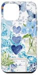 iPhone 12 Pro Max Blue Coquette Toile Italy Floral Heart Ribbon Bow & Shell Case