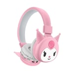 Söt Sanrio Kuromi Barn Flickor Cartoon Anime Bluetooth Trådlösa Hörlurar Fällbara Headset Mjuka Öronkuddar Hörlurar Jul Födelsedagspresenter pink