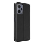 Black Flip Case with Card Holder for Redmi Note 12 Pro 5G and 12 Pro Plus 5G