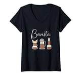 Womens Coffee Brewing Machine Barista Coffee Maker V-Neck T-Shirt