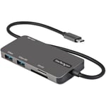 StarTech.com Adaptateur Multiport USB-C - USB Type C vers HDMI 4K, Alimentation 100W Passthrough, SD/MicroSD, Hub USB 3 Ports USB 3.0 - Mini Dock USB-C - Câble Intégré 30cm (DKT30CHSDPD) Gris