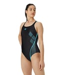 ARENA Women's Swimsuit Swim Pro Back Graphic 1 pièce Femme, Black-martinica, 42