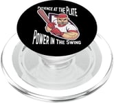 Patience at the Plate Power in the Swing Baseball Player PopSockets PopGrip for MagSafe