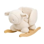 Nattou Animal à Bascule en tissu doux, Mouton à bascule, Avec ceinture de sécurité, Joyeux Balancement d'avant en arrière, Végétalien, 60 cm, Lapidou, Polyester/bois, Beige