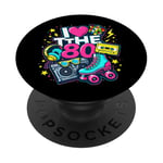 Chemise « I Love The 80s » pour homme et femme, costume de fête vintage des années 80 PopSockets PopGrip Adhésif