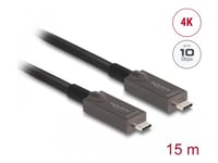 Delock - Usb-Kabel - 24 Pin Usb-C (Hane) Till 24 Pin Usb-C (Hane) - Usb 3.2 Gen 2 / Displayport 1.4 - 20 V - 3 A - 15 M - Aktiv, Usb Power Delivery (60W), 4K144 Hz (3840 X 2160) Stöd, Upp Till 10 Gbps Dataöverföringshastighet, Stöd För Dp Alt-Läge,