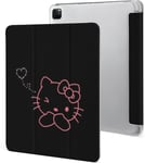 Étui Pour Ipad Pro 2021 Hello Kitty 12,9 Pouces, Type Ordinateur Portable, Support À Trois Volets Avec Porte-Stylo, Réveil/Veille Automatique