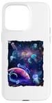 Coque pour iPhone 15 Pro Max Sea jellies Wild Pet Animal Universe Galaxy Stars Jellyfish