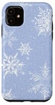 iPhone 11 Pastel Purple Blue Snowflake Cute Winter Holiday Case