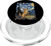 Chien Nuit étoilée – Peinture drôle Van Gogh Amoureux des chiens PopSockets PopGrip pour MagSafe