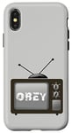 Coque pour iPhone X/XS Obey Écran de télévision média de masse Contrôle psychologique