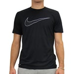 Nike Dry Leg Swoosh FILL SSNL T-Shirt Homme Black/Habanero Red/White FR: XL (Taille Fabricant: XL)