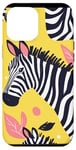 Coque pour iPhone 12 Pro Max Jaune Classique Ethnique Zèbre Imprimé Animal Motif Noir et