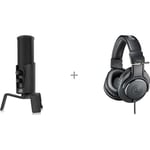 Blackstorm Dark Matter -mikrofoni ja Audio-Technica M20x -kuulokkeet, bundle