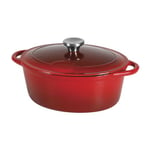 Cocotte ovale 9 litres tous feux dont induction rouge  