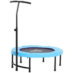 HOMCOM 40'' Trampoline Rebounder Indoor Outdoor Adult Mini Jumper with Adjustable Handle Blue