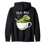 Tea Rex T-Rex Tea Lover Dinosaur Pun Zip Hoodie