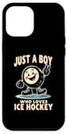 Coque pour iPhone 12 Pro Max Just a Boy Who Loves Palet de hockey sur glace pour garçon