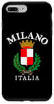 Coque pour iPhone 7 Plus/8 Plus Drapeau Milan Vintage Italie Souvenir Italie Milano Empire romain