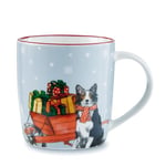 Cooksmart Christmas On The Farm British Designed Lovely Gift Coffee Mugs| Ceramic Coffee Mugs for Home or Work | Large Mugs for Hot Drinks | Tea and Coffee Cups - Dog Barrel Mug