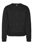 Vero Moda Girl Octavia Simili Sweat Black Silver Rhine Stones