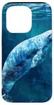 Coque pour iPhone 15 Pro Save The Manatee Crystal River FL Bleu abstrait rayé