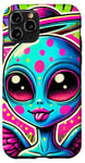 Coque pour iPhone 11 Pro Alien coloré avec halo et ailes Pop Art cool