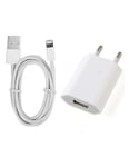 Adaptateur Chargeur Iphone X 8 7 6s 6 Plus 5 5s 5c Se Prise Secteur +Câble Usb 1m