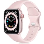 Epova Silicone Strap Compatible with Apple Watch Strap 40mm 38mm 41mm, Replacement Straps for iWatch SE Series 10 9 8 7 6 5 4 3 2 1, Light Pink, Large