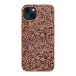 Case for iPhone 13 Mini Rigid Glitter Design Relief Finish Non-slip rose gold