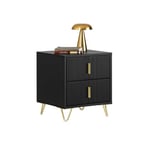 SoBuy Table de Chevet avec 2 Tiroirs Table de Nuit Bout de Canapé Table d'appoint pour Salon, Chambre, Bureau, Noir, L40xH47xP40 cm, FBT115-SCH