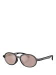 Moncler ME8006 Unisex Oval Sunglasses, Shiny Grey/Pink