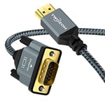 Twozoh Câble HDMI vers VGA 1M, Coque en alliage d'aluminium en nylon tressé et support plaqué or 1080P/60Hz